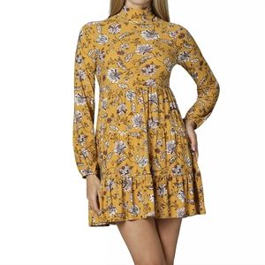 NWT Ultra Flirt Mockneck Floral Dress